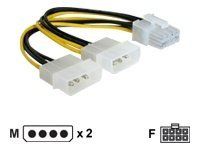 Adaptér napájení - interní napájec 4 pinový (12 V) (M) do 8 pin PCIe power (F) - 30 cm