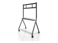 Vozík - pro interaktivní plochý panel - stojan na mobil - černá, šedá - velikost obrazovky: 55"-105" - montážní rozhraní: až 1000 x 600 mm