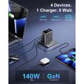 MEGATECH, Rýchlonabíjačka 3x USB-C/1x A, 140W, bie