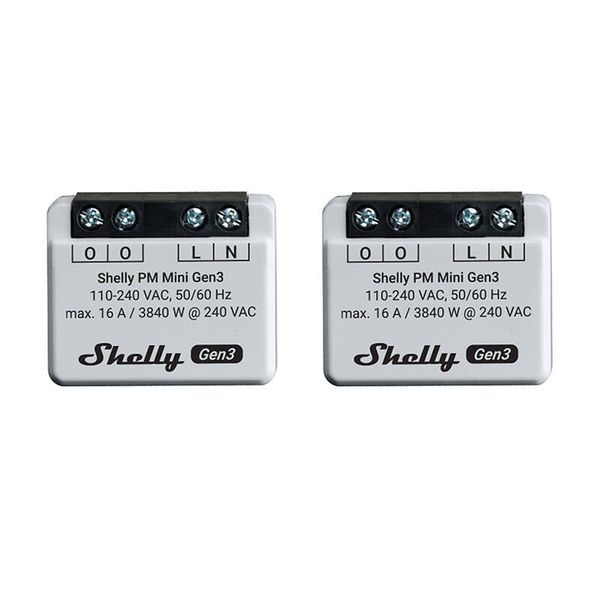 Smart měřič spotřeby SHELLY PM Mini Gen3 WiFi 2ks