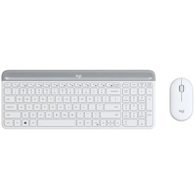 PROMO set Logitech slim Wireless MK470 - white, US