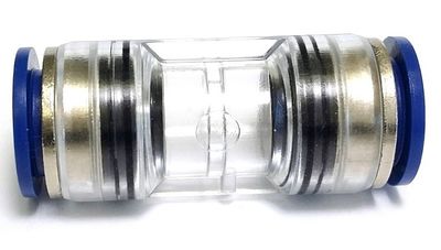Spojka mikrotrubiček s kovovou vložkou - přímá, průhledná, prům.14/10mm vodotěsná