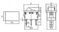 Přepínač kolébkový 2pol./3pin ON-ON 250V/6A černý