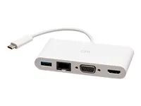 4K 30Hz - White - Dokovací stanice - USB-C / Thunderbolt 3 - VGA, HDMI - 1GbE