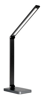 Platinet PDL888B stolní LED lampa 10W stmívatelná, bezdrátové nabíjení, USB port, černá