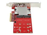 Full/Low-Profile Brackets (PEX8M2E2) - Adaptér rozhraní - M.2 - Expansion Slot to M.2 - M.2 Card - nízký profil - PCIe 3.0 x8 - červená - kompatibilní s TAA