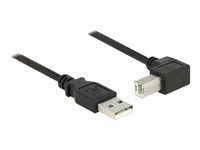 Kabel USB - USB typ B (M) do USB (M) - USB 2.0 - 1 m - 90° konektor - černá