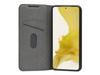 Pouzdro s klopou pro mobilní telefon - polyuretan (PU), plast - černá - pro Samsung Galaxy S22+
