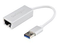 Silver - Sleek Aluminum Design for MacBook, Chromebook or Tablet - Native Driver Support (USB31000SA) - Síťový adaptér - USB 3.0 - Gigabit Ethernet x 1 - stříbrná