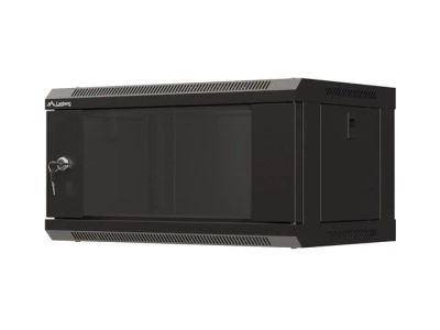 Lanberg racková skříň 19" nástěnná 4u/540x350 (flat pack) s prosklenými dveřmi černá