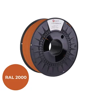 Filament C-TECH PREMIUM LINE, TPU 90A, flexibilní, žlutooranžová, RAL2000, 1,75mm, 1kg