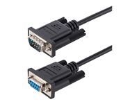 Tool-Less Design w/Thumbscrews, Black, F/M (9FMNM-3M-RS232-CABLE) - Null modem kabel - DB-9 (F) do DB-9 (M) - 3 m - lisovaný, křídlové šrouby, přechod - černá