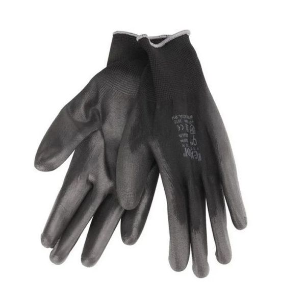 Rukavice polyesterové poloumáčené v PU, černé, 280 mm, EXTOL PREMIUM