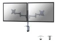 Montážní sada - plný pohyb - pro 2 LCD displeje - stříbrná - velikost obrazovky: 10"-27" - upevnění svorkou, průchodka, upevnitelné na stůl