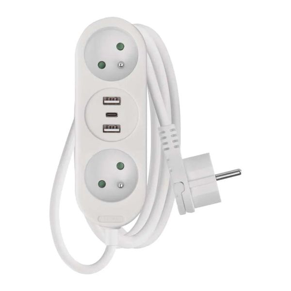 Prodloužovací přívod 2 zásuvky 1,4m EMOS P0211E USB