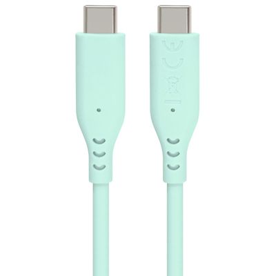 PremiumCord silikonový USB-C 60W, tyrkysový, 1.5m