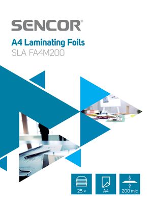 Laminovací fólie SENCOR SLA FA4M200 A4 200mic 25ks