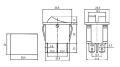 Kolébkový přepínač 2×(2-pol./3-pin) ON-OFF 250 V/15 A pros. červený