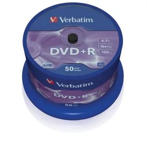 VERBATIM DVD+R(50-Pack),Spindl/MattSlvr/16x/4.7GB
