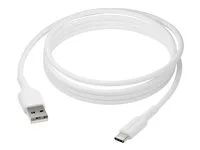 Kabel USB - USB-C s piny (male) do USB 2.0 A s piny (male) - 2 m - bílá - nabíjení a synchronizace, braided, 100 % recyklovaný plast