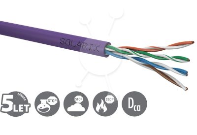 Instalační kabel Solarix CAT5E UTP LSOH Dca-s1,d2,a1 305m/box SXKD-5E-UTP-LSOH
