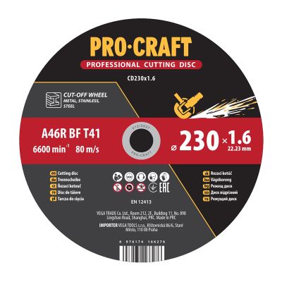 Kotouč řezný PROCRAFT 230x1,6mm