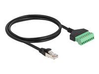 Síťový kabel - RJ-45 (M) do 8 kolíková svorkovnice - 1 m - UTP - CAT 6 - provedení bez hrbolků - černá/zelená
