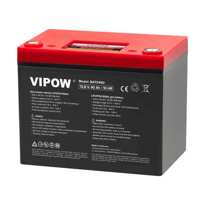 Baterie LiFePO4 12,8V 60Ah VIPOW BAT0490 s BMS