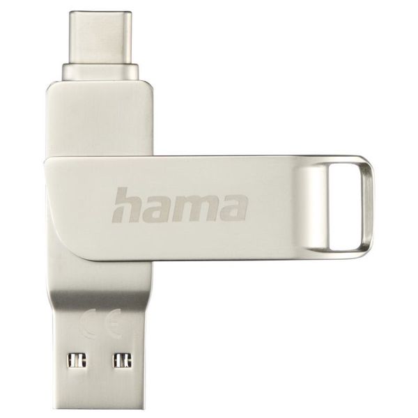 HAMA Rotate Pro, USB klíč, 128GB, stříbrný