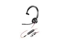 Blackwire 3300 series - náhlavní souprava - náhlavní - kabelové - 3.5 mm jack, USB-C - černá - certifikováno UC