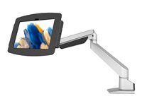 Compulocks Galaxy Tab A7 Lite Space Enclosure Articulating Arm Mount - Montážní sada (kryt, kloubový držák ramene) - pro tablet - uzamykatelný - vysoce kvalitní hliník - stríbrná, cerná - velikost obrazovky: 8.7" - upevnitelné na stul - pro Samsung Galaxy Tab A7 Lite