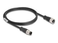 M12 Cable D-coded 4 pin male to female P