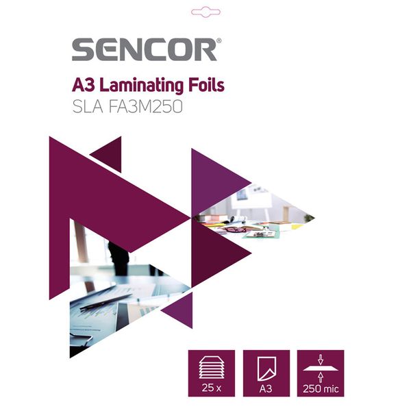Laminovací fólie SENCOR SLA FA3M250 A3 250mic 25ks