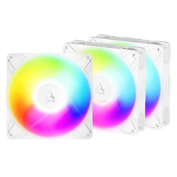 ARCTIC P14 Pro Reverse A-RGB (White) 3-pack - ventilátor do PC 140mm 4pin PWM PST reverzní design (b