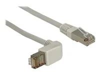 Patch kabel - RJ-45 (M) do RJ-45 (M) - 50 cm - SFTP - CAT 5e - lisovaný, 90° konektor - šedá