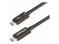 Compatible w/ USB4/Thunderbolt 3/USB 3.2/USB Type-C/DisplayPort (TBLT4MM50CM) - Kabel Thunderbolt - Thunderbolt 4 (M) do Thunderbolt 4 (M) - USB4/Thunderbolt 3/USB 3.2/USB Type-C/DisplayPort - 50 cm - podporuje 4K, podpora 8K, pasivní, USB napájení (100W) - černá