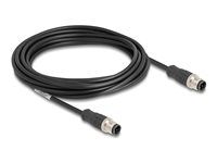 M12 Cable D-coded 4 pin male to male PVC