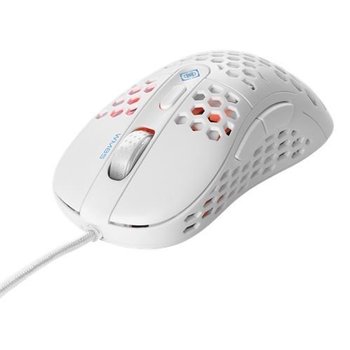 DELTACO GAM-106-W GAMING WM85, Myš, USB, bílá