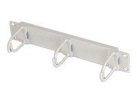 10" vyvazovací panel 1U 3x háček malý šedá RAL7035