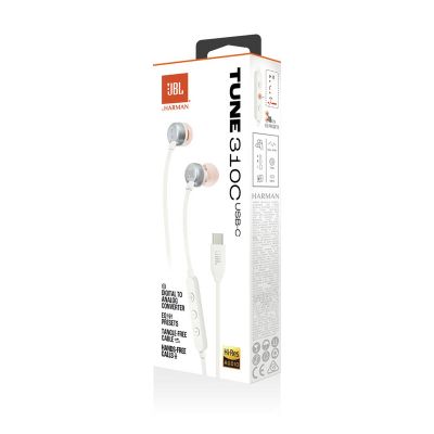 JBL Tune 310 USB-C, Sluchátka, bílá