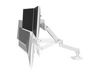 Montážní sada (dvojité přímé rameno) - pro 2 LCD displeje - hliník - bílá - velikost obrazovky: až 27" - upevnitelné na stůl
