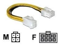 Adaptér konektoru k napájení - 4pinový ATX12V (M) do 8 pin EPS12V (F) - 15 cm