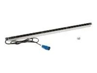 Vertikální rozvodný panel 24 x zásuvka podle ČSN, max. 16 A kabel 3 x 2,5 mm, 2 m + zástrčka 16 A IEC60309  varistorová bleskojistka