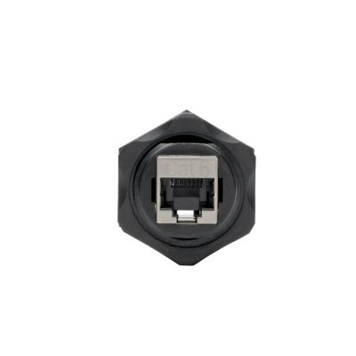 Spojka, připojení Ethernet zařízení v průmyslu, IP68, montáž do panelu, Cat5/Cat6 Samice/Samice