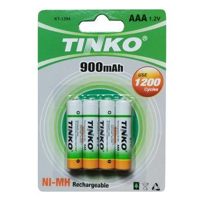 Baterie AAA (R03) nabíjecí 1,2V/900mAh TINKO NiMH 4ks