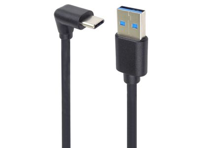 PremiumCord USB C-USB A, zahnutý, černý, 50 cm