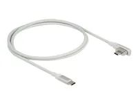 USB kabel - USB-C (M) úhel, magnetický do USB-C (M) - USB 3.2 Gen 2 / Thunderbolt 3 - 1.2 m - USB napájení (5 A, 100 W), podpora 4K60 Hz (3840 x 2160) - bílá, stříbrná