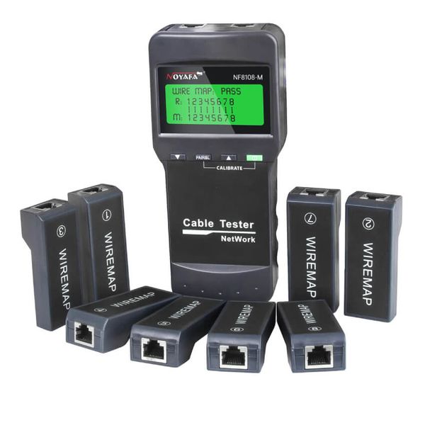 W-Star Tester kabelů WSNF8108M, RJ45, testuje délku kabelů, chyby na vedení, až 8 přijímačů