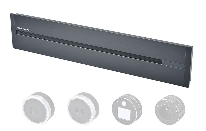 Zásuvková lišta - zápustná Viking LZ40G/230V,50Hz/40cm délka/šedá/až 5 modulů/IP20/hliník/zápustná