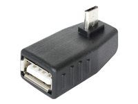 USB adaptér - USB (F) do Micro USB typ B (M) - USB 2.0 OTG - konektor 90°